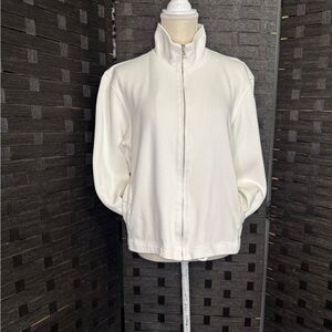 Talbots Ivory Full Zip-Up Sweater